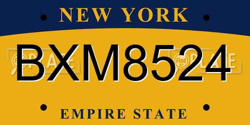 BXM8524 New York License Plate