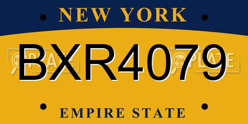 BXR4079 New York License Plate