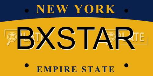 BXSTAR New York License Plate