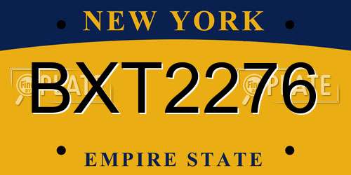 BXT2276 New York License Plate