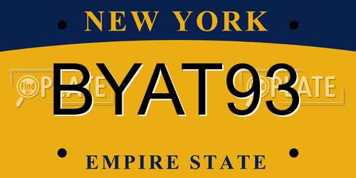 BYAT93 New York License Plate