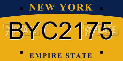 BYC2175 New York License Plate