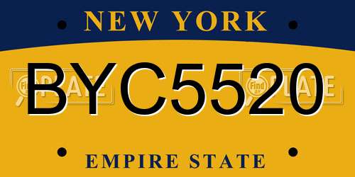 BYC5520 New York License Plate