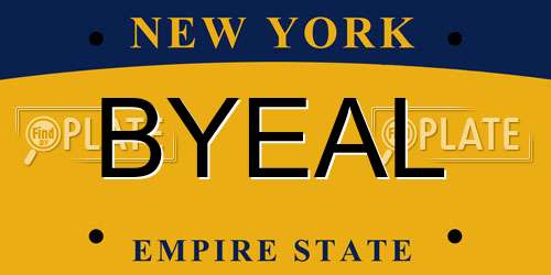 BYEAL New York License Plate