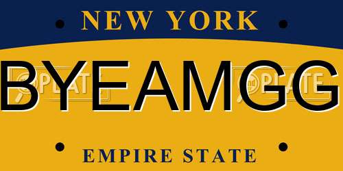 BYEAMGG New York License Plate