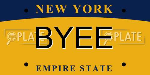 BYEE New York License Plate