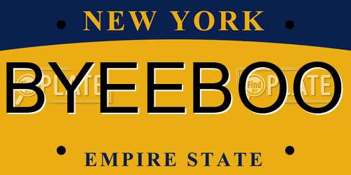 BYEEBOO New York License Plate