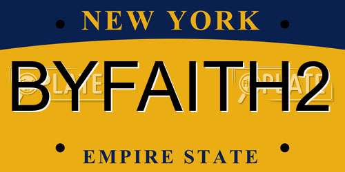 BYFAITH2 New York License Plate