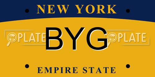 BYG New York License Plate