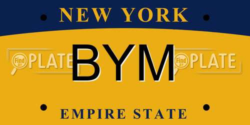 BYM New York License Plate