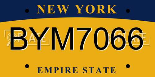 BYM7066 New York License Plate