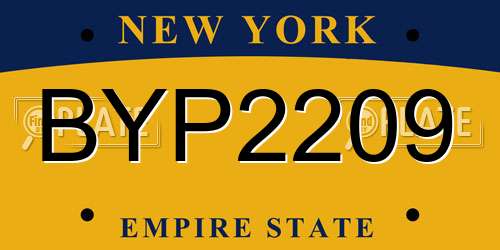 BYP2209 New York License Plate