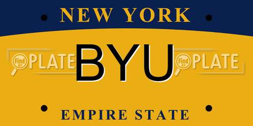 BYU New York License Plate