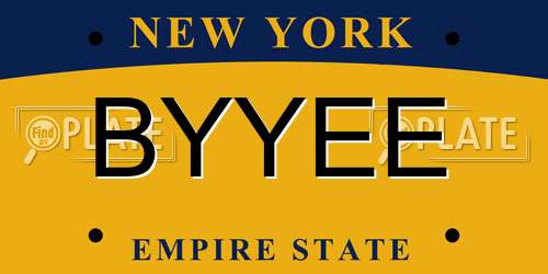 BYYEE New York License Plate