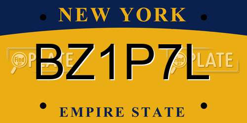 BZ1P7L New York License Plate