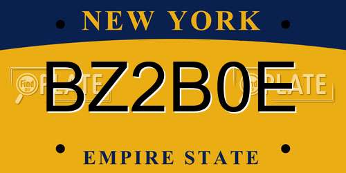 BZ2B0E New York License Plate
