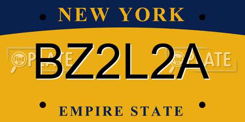 BZ2L2A New York License Plate