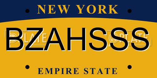 BZAHSSS New York License Plate