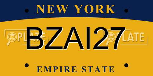 BZAI27 New York License Plate
