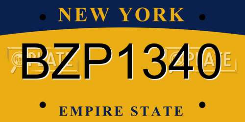 BZP1340 New York License Plate