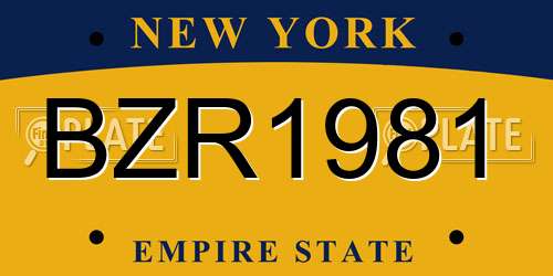 BZR1981 New York License Plate