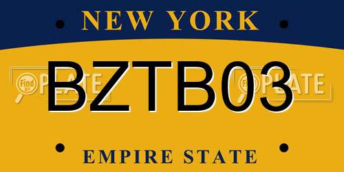 BZTB03 New York License Plate