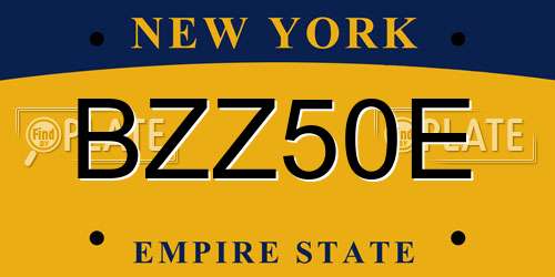 BZZ50E New York License Plate