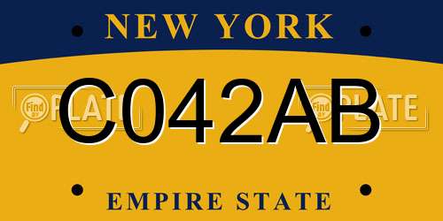 C042AB New York License Plate