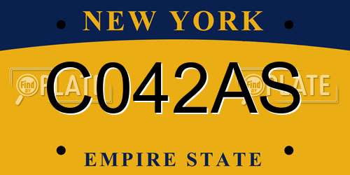 C042AS New York License Plate