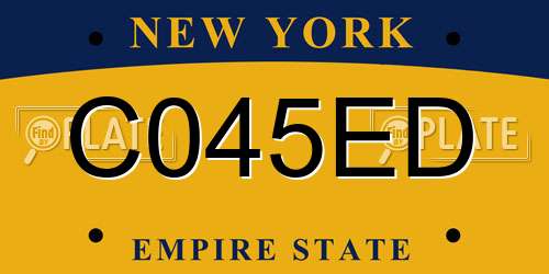 C045ED New York License Plate