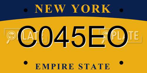C045EO New York License Plate