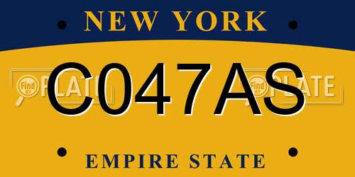 C047AS New York License Plate