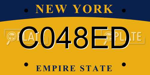 C048ED New York License Plate