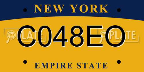 C048EO New York License Plate