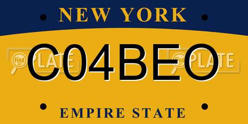 C04BEO New York License Plate