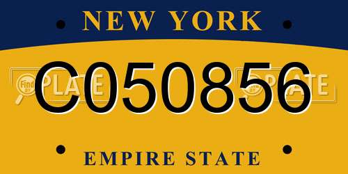 C050856 New York License Plate