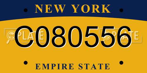 C080556 New York License Plate