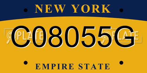C08055G New York License Plate
