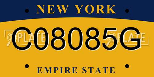 C08085G New York License Plate