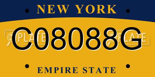 C08088G New York License Plate