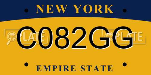 C082GG New York License Plate