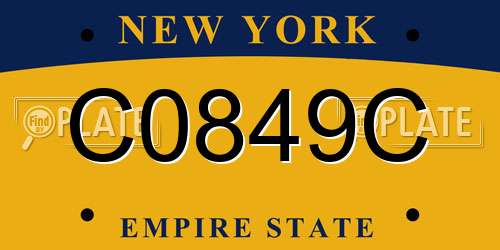 C0849C New York License Plate