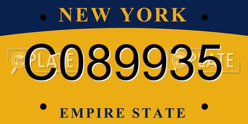 C089935 New York License Plate