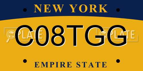 C08TGG New York License Plate