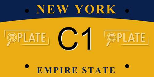 C1 New York License Plate