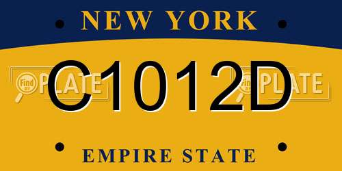 C1012D New York License Plate