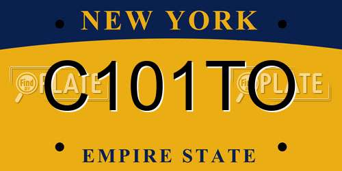 C101TO New York License Plate