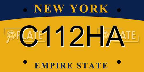 C112HA New York License Plate