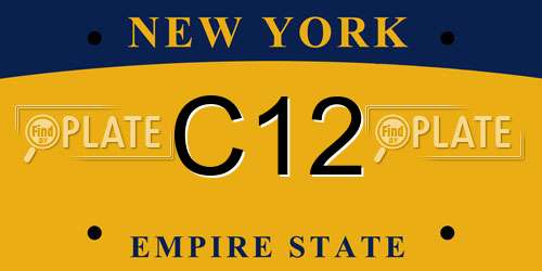 C12 New York License Plate