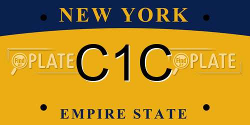 C1C New York License Plate
